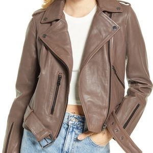 NEW All Saints Womens Balfren Leather Biker Jacket 6